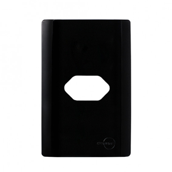 Placa p/ 1 Tomada Horizontal 4x2 - Novara Preto Brilhante 